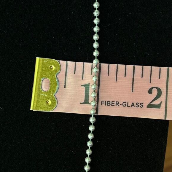 Vintage Sterling Silver 925 Dog Tag/ Ball Bead Chain Necklace 6+ grams 30 inches - Picture 3 of 4